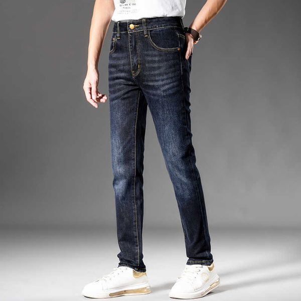 2022 autumn jeans men's fashion brand high end busin ruffian handsome small straight leg european slim fit pants, Blue
2022 autumn jeans men's fashion brand high end busin ruffian handsome small straight leg european slim fit pants, Blue