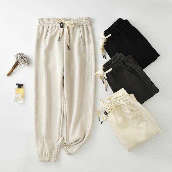 spring harem style ankle womens pants tied medium thick sports sweatpants, Black;white
spring harem style ankle womens pants tied medium thick sports sweatpants, Black;white