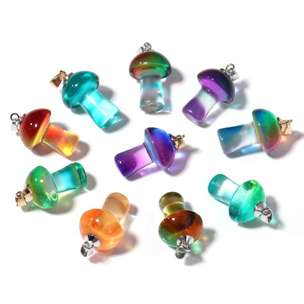 colorful glazed carved mini mushroom statue pendant glass crystal charms for jewelry making bulk, Silver
colorful glazed carved mini mushroom statue pendant glass crystal charms for jewelry making bulk, Silver