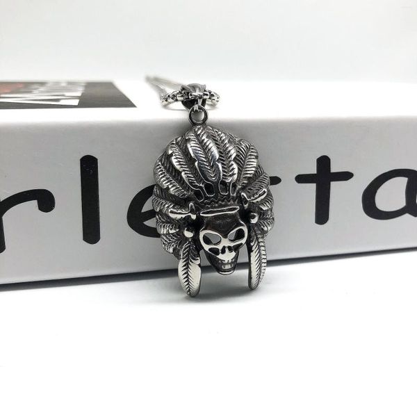 designer necklace pendant necklaces retro skeleton stainless steel titanium men's necklace domineering stall special supply, Silver
designer necklace pendant necklaces retro skeleton stainless steel titanium men's necklace domineering stall special supply, Silver