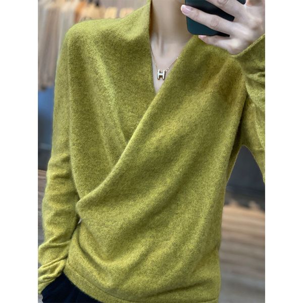 women's t shirt autumn fashion 100 pure wool knitted sweater v neck long sleeve cashmere knitwear winter female jumpers 230331, White
women's t shirt autumn fashion 100 pure wool knitted sweater v neck long sleeve cashmere knitwear winter female jumpers 230331, White