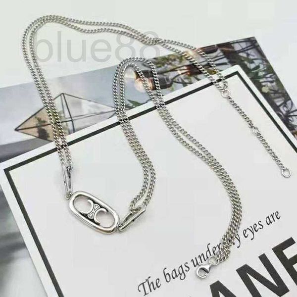 strands, strings designer summer jewelry 925 sterling silver double layer chain necklace women's light luxury cold wind pig nose fashio, Black
strands, strings designer summer jewelry 925 sterling silver double layer chain necklace women's light luxury cold wind pig nose fashio, Black