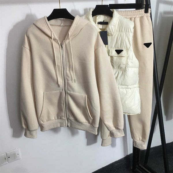 new lady tracksuit three-piece suit pants rubber triangle standard sleeveless hooded cotton vest long-sleeved jacket elastic waist casual of, White
new lady tracksuit three-piece suit pants rubber triangle standard sleeveless hooded cotton vest long-sleeved jacket elastic waist casual of, White