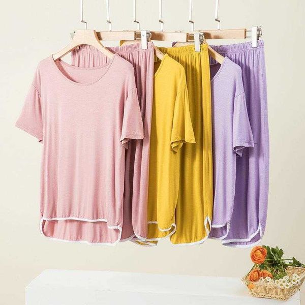 modal pajamas womens spring and summer korean style short sleeve white edge thin
modal pajamas womens spring and summer korean style short sleeve white edge thin