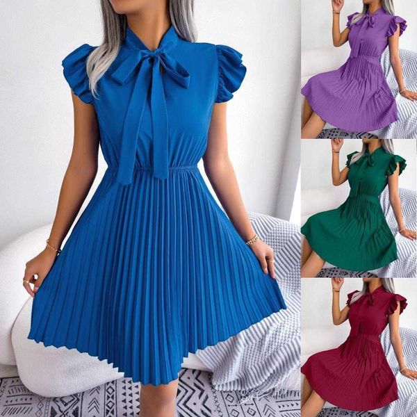 ins style spring casual dresses summer elegant tied waist controlled large hem, Black;gray
ins style spring casual dresses summer elegant tied waist controlled large hem, Black;gray