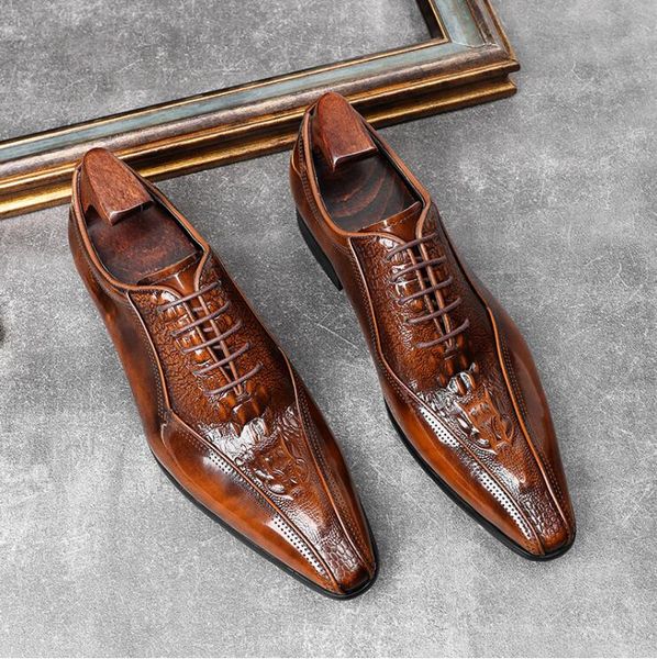 crocodile leather mens oxfords fashion lace up british style men wedding dress shoes, Black
crocodile leather mens oxfords fashion lace up british style men wedding dress shoes, Black