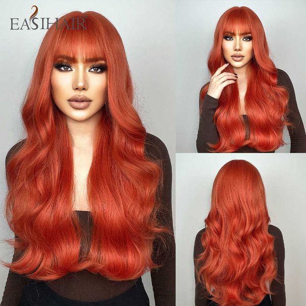 synthetic wigs easihair long wavy orange red synthetic wigs with bangs for women cosplay christmas natural hair heat resistant fiber 230227, Black
synthetic wigs easihair long wavy orange red synthetic wigs with bangs for women cosplay christmas natural hair heat resistant fiber 230227, Black