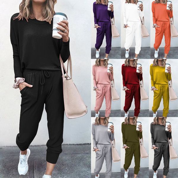 women's two piece sets casual women's pure cotton loose solid color long sleeve casual suit, White
women's two piece sets casual women's pure cotton loose solid color long sleeve casual suit, White