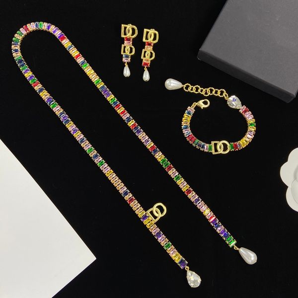 2023 new fashion retro necklace bracelet earrings coloured diamond senior sense simple niche female elegant necklace set for women gift, Silver
2023 new fashion retro necklace bracelet earrings coloured diamond senior sense simple niche female elegant necklace set for women gift, Silver