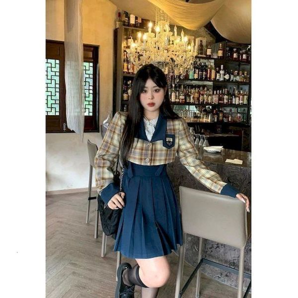 two piece dress fashion blazer skirt set women college style autumn slim plaid suit jacket high waist pleated sling skirts 2 sets woman 2303, White
two piece dress fashion blazer skirt set women college style autumn slim plaid suit jacket high waist pleated sling skirts 2 sets woman 2303, White