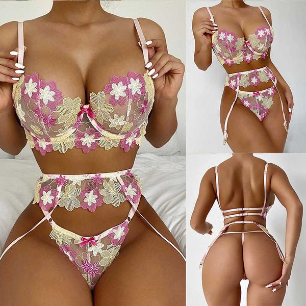 quality 2023 high embroidery flower lingerie donna see through 3 piece exotic sets womens underwear femme, Black;white
quality 2023 high embroidery flower lingerie donna see through 3 piece exotic sets womens underwear femme, Black;white