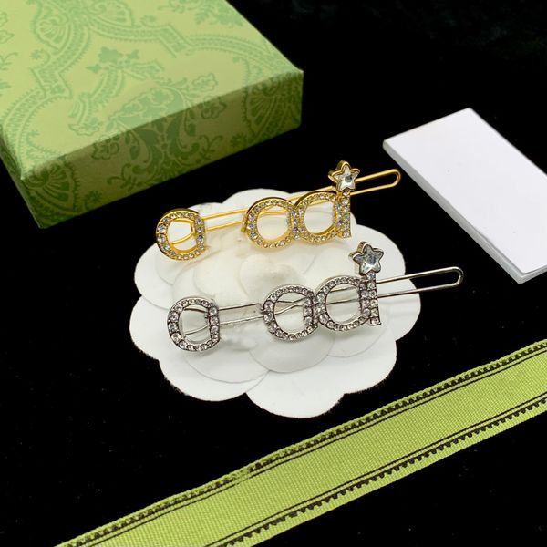 charming women designer hair clips 18k gold plated diamond double letter hairpin wedding jewelry 2 colors, Golden;silver
charming women designer hair clips 18k gold plated diamond double letter hairpin wedding jewelry 2 colors, Golden;silver