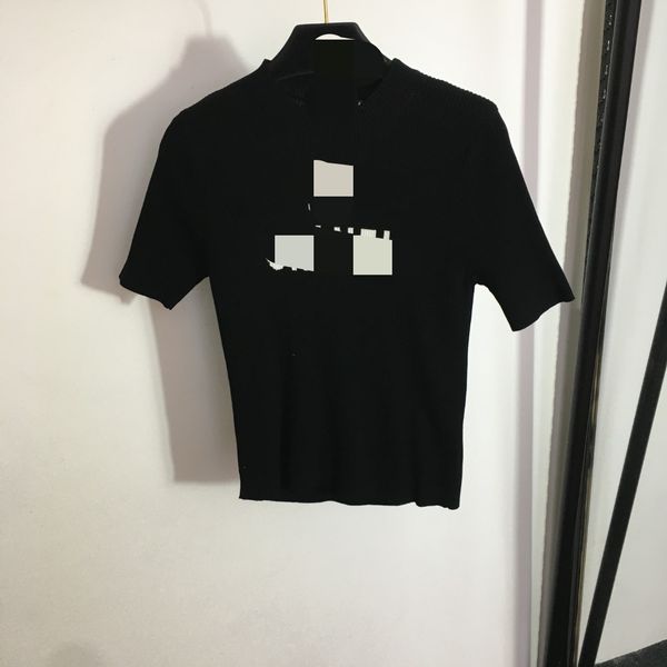 319 2023 spring brand same style sweater short sleeve black white crew neck pullover fashion womens clothes womens meiyi20231856, White;black
319 2023 spring brand same style sweater short sleeve black white crew neck pullover fashion womens clothes womens meiyi20231856, White;black