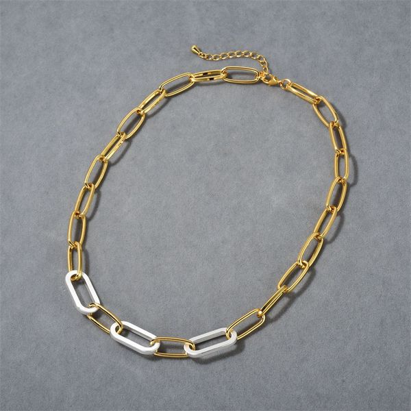 cold simple rectangular chain contrast necklace men/women's fashion temperament daily all-match commute exquisite accessories, Silver
cold simple rectangular chain contrast necklace men/women's fashion temperament daily all-match commute exquisite accessories, Silver