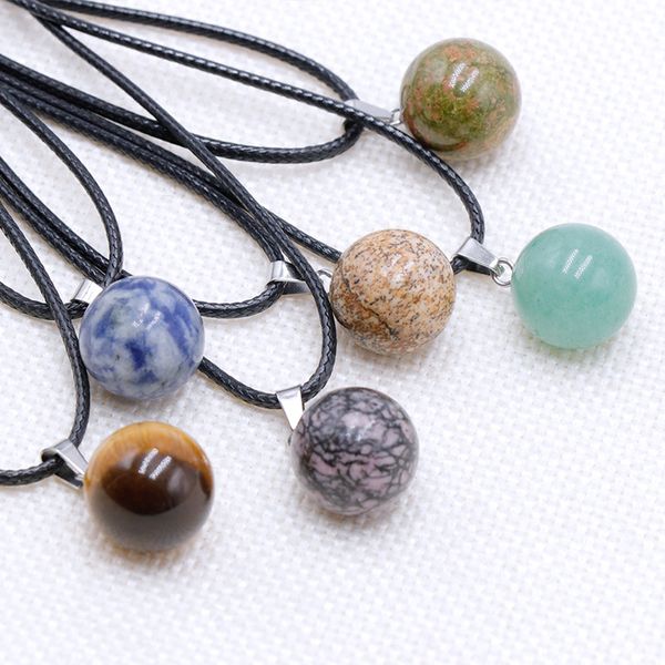 14mm natural stone ball pendant necklace tiger's eye quartz crystal chakra reiki healing charms jewelry making, Silver
14mm natural stone ball pendant necklace tiger's eye quartz crystal chakra reiki healing charms jewelry making, Silver
