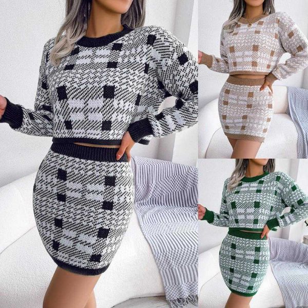 autumn and skirts winter contrast color plaid midriff baring sweater hip skirt, Black
autumn and skirts winter contrast color plaid midriff baring sweater hip skirt, Black