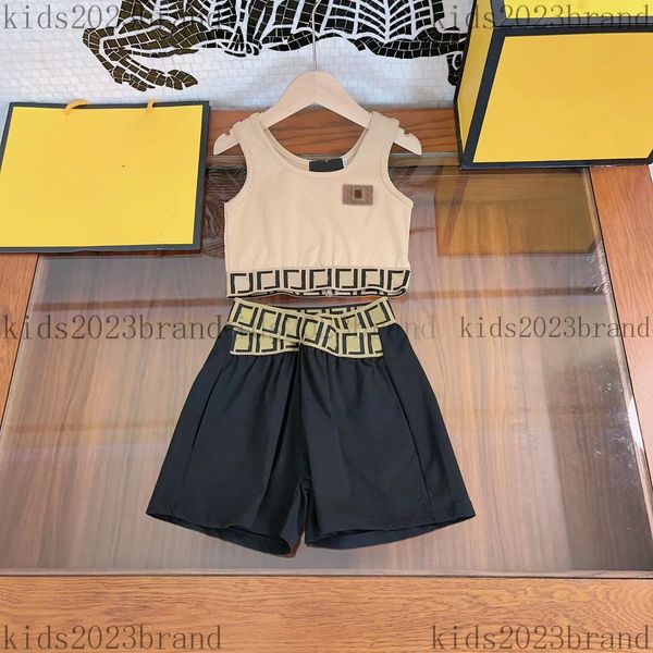 2023ss brand girls sets summer vest t shirts with shorts two pieces sets designer children sports sets cotton sleeveless vests brown color, White
2023ss brand girls sets summer vest t shirts with shorts two pieces sets designer children sports sets cotton sleeveless vests brown color, White