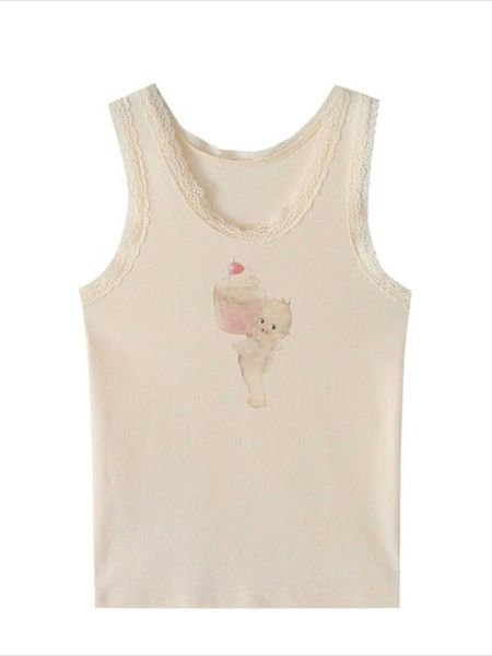 women's tanks camis casual women o neck cartoon print vest summer fashion ladies high street slim female lace soft cotton short 230331, White
women's tanks camis casual women o neck cartoon print vest summer fashion ladies high street slim female lace soft cotton short 230331, White