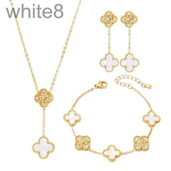 earrings & necklace designer new stainless steel clover 5 flower bracelet tassel ear studs double sided full diamond shell women's batc, Silver
earrings & necklace designer new stainless steel clover 5 flower bracelet tassel ear studs double sided full diamond shell women's batc, Silver