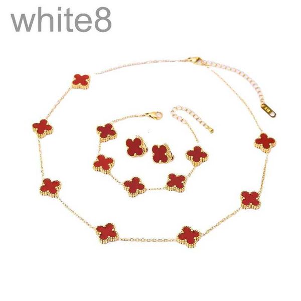 earrings & necklace designer four leaf grass shell stainless steel pendant accessories necklace bracelet ear buckle three piece set g7ut, Silver
earrings & necklace designer four leaf grass shell stainless steel pendant accessories necklace bracelet ear buckle three piece set g7ut, Silver