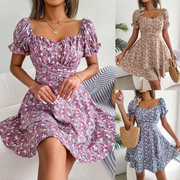 ins style spring summer elegant casual dresses floral lace up waist controlled, Black;gray
ins style spring summer elegant casual dresses floral lace up waist controlled, Black;gray