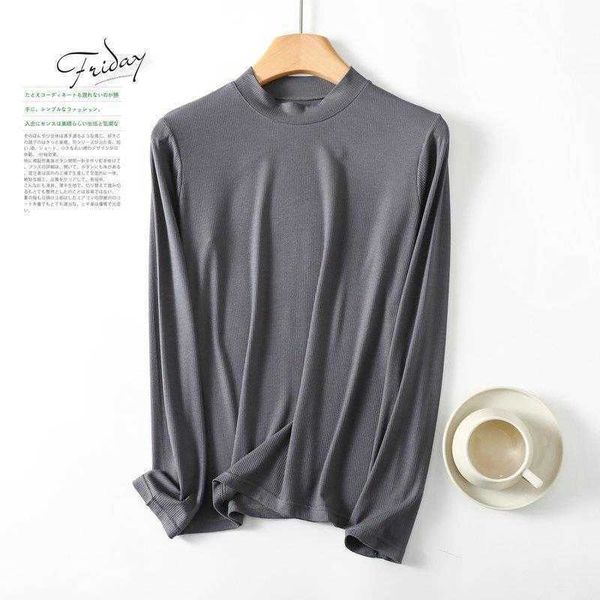 half turtleneck spring shirt and summer solid color plus size inner match long, White
half turtleneck spring shirt and summer solid color plus size inner match long, White