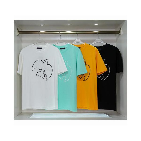 

womens tees summer new t-shirt flocking three-dimensional cartoon bear letter embroidery loose short sleeves for men and women s-xxl, White