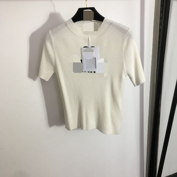 319 2023 spring brand same style sweater short sleeve black white khaki crew neck pullover fashion womens clothes womens meiyi20231856, White;black
319 2023 spring brand same style sweater short sleeve black white khaki crew neck pullover fashion womens clothes womens meiyi20231856, White;black