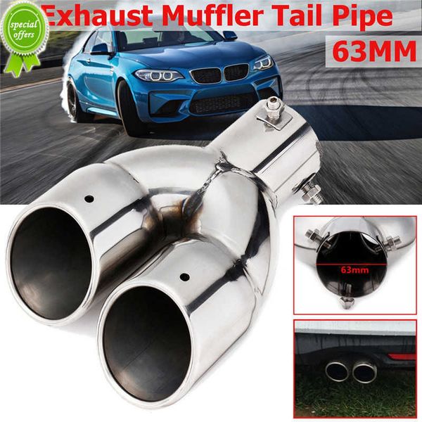 new 63mm double outlet stainless steel chrome car muffler exhaust pipe tip end trim modified tail throat car liner pipe silver tools
new 63mm double outlet stainless steel chrome car muffler exhaust pipe tip end trim modified tail throat car liner pipe silver tools
