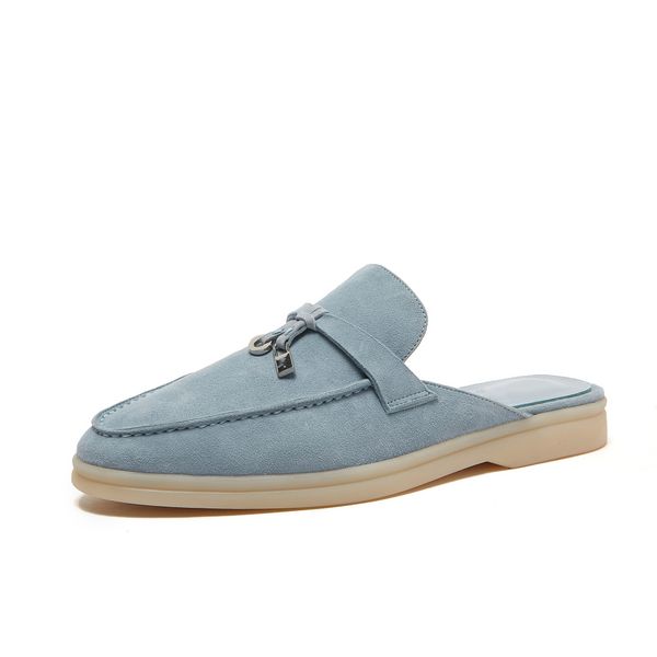 dress shoes summer charms slides embellished loro pianam suede slippers luxe sandals shoes genuine leather open toe casual flats for women l, Black
dress shoes summer charms slides embellished loro pianam suede slippers luxe sandals shoes genuine leather open toe casual flats for women l, Black
