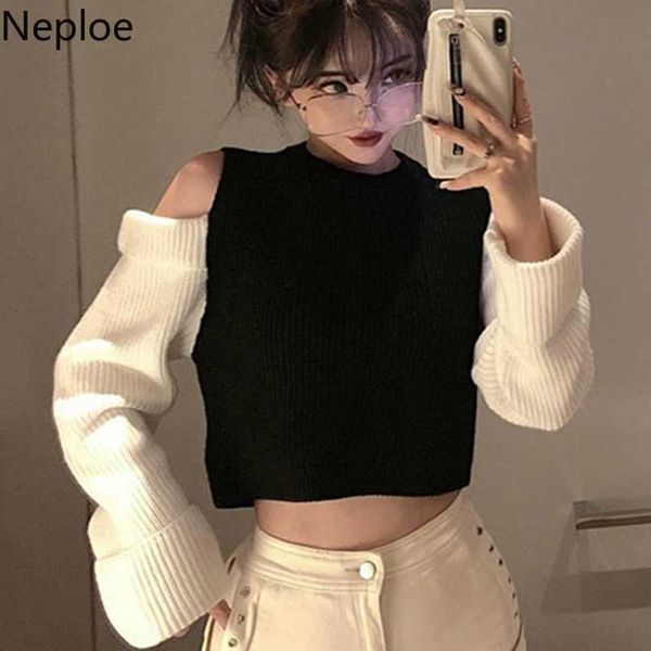 neploe korean cropped sweater patchwork strapless women pullover knitwear short crop sweater 2023 autumn jumper pull femme p230331, Black
neploe korean cropped sweater patchwork strapless women pullover knitwear short crop sweater 2023 autumn jumper pull femme p230331, Black