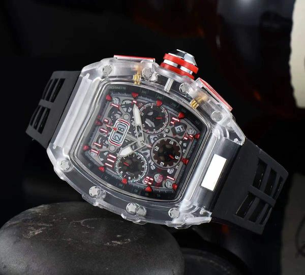 crystal clear multifunction six hands running seconds rotating tourbillon calendar quartz watch, Slivery;black
crystal clear multifunction six hands running seconds rotating tourbillon calendar quartz watch, Slivery;black