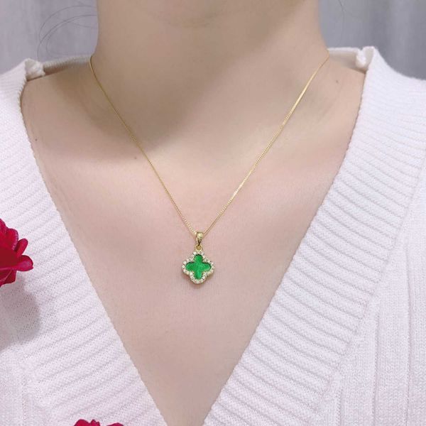 van clover necklace designer four leaf clover pendant s925 sterling silver korean version new green and white double-sided clover feminine l
van clover necklace designer four leaf clover pendant s925 sterling silver korean version new green and white double-sided clover feminine l