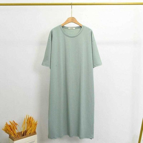spring summer type mid length shirt side slit short sleeve round neck bottoming, White
spring summer type mid length shirt side slit short sleeve round neck bottoming, White
