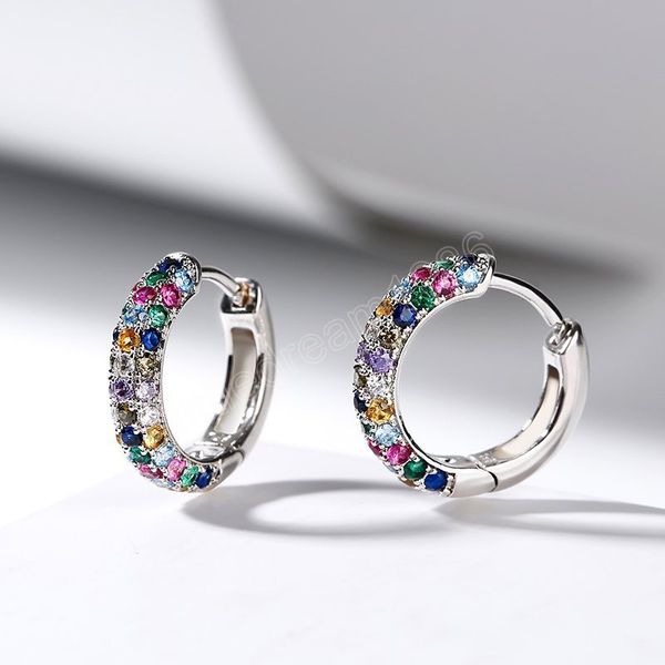 fashion silver plated round mini earrings half hoop colorful zircon ladies luxury jewelry hoop earrings, Golden;silver
fashion silver plated round mini earrings half hoop colorful zircon ladies luxury jewelry hoop earrings, Golden;silver