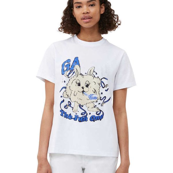2023ss ganni women designer t shirt summer cotton print children fun age reducing fashion short sleeved tees, White
2023ss ganni women designer t shirt summer cotton print children fun age reducing fashion short sleeved tees, White