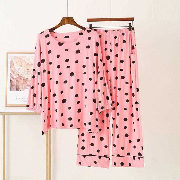 modal 3 4 sleeve pajamas spring and summer cropped wide leg pants home wear suit
modal 3 4 sleeve pajamas spring and summer cropped wide leg pants home wear suit