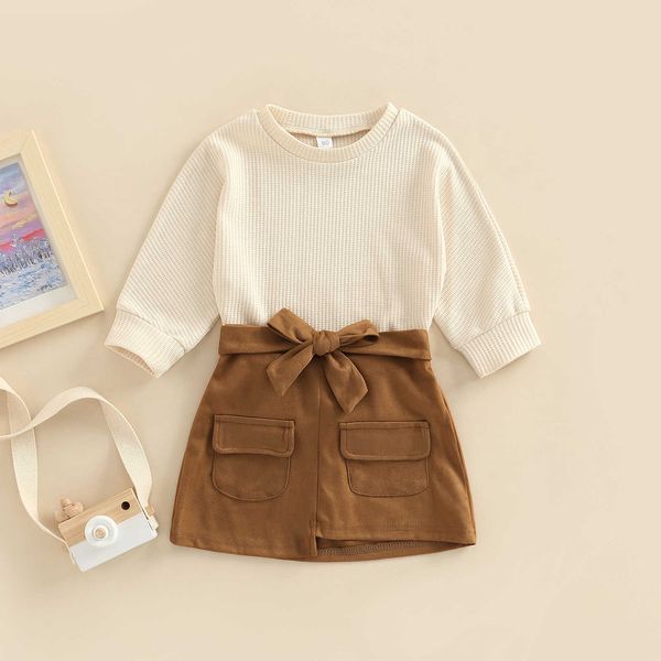 citgeett autumn kids girls skirt set long sleeve with pocket waist tie skirt cute fall clothes suit p230331, White
citgeett autumn kids girls skirt set long sleeve with pocket waist tie skirt cute fall clothes suit p230331, White