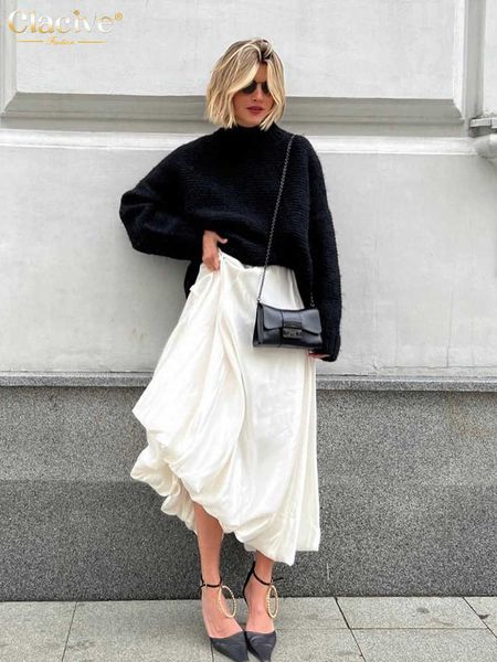clacive fashion beige satin skirts for women elegant high waist office lady ankle-length skirt casual loose skirt female clothes, Black
clacive fashion beige satin skirts for women elegant high waist office lady ankle-length skirt casual loose skirt female clothes, Black