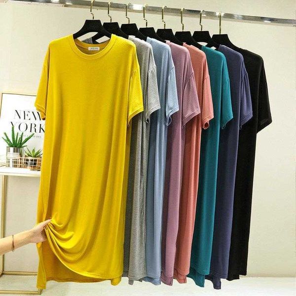spring and summer modal cotton dress home skirt womens plus size long round neck, Black;gray
spring and summer modal cotton dress home skirt womens plus size long round neck, Black;gray