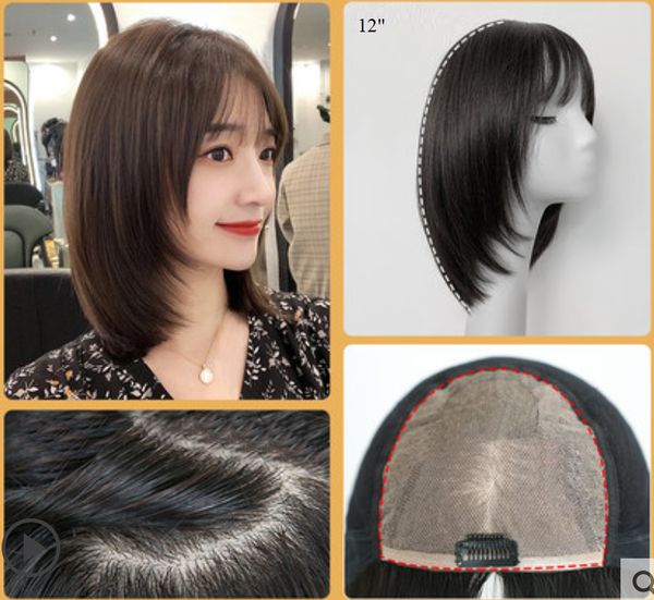 skin base human hair full wig hairpiece with bang for women. part new silk forehead,110% density, fashion layered design 12inches, Black;brown
skin base human hair full wig hairpiece with bang for women. part new silk forehead,110% density, fashion layered design 12inches, Black;brown