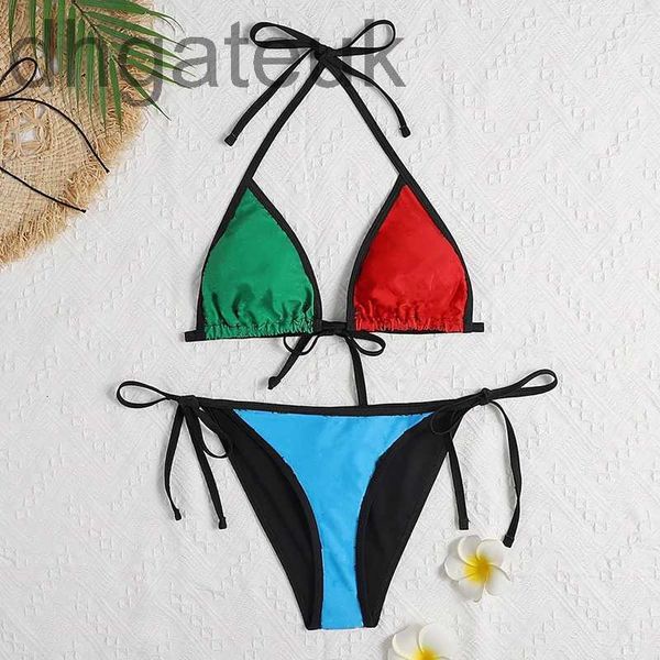 women's swimwear designer beachwear bikinis green red blue patchwork two pieces set 2023 brand bandage push up swimsuit xl women with t, White;black
women's swimwear designer beachwear bikinis green red blue patchwork two pieces set 2023 brand bandage push up swimsuit xl women with t, White;black