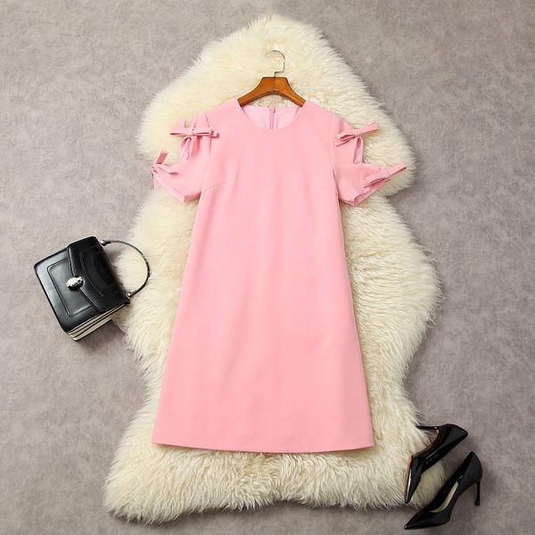 casual dresses european and american women's clothes 2023 spring new bow cut out short sleeves round neck fashion pink dress, Black;gray
casual dresses european and american women's clothes 2023 spring new bow cut out short sleeves round neck fashion pink dress, Black;gray