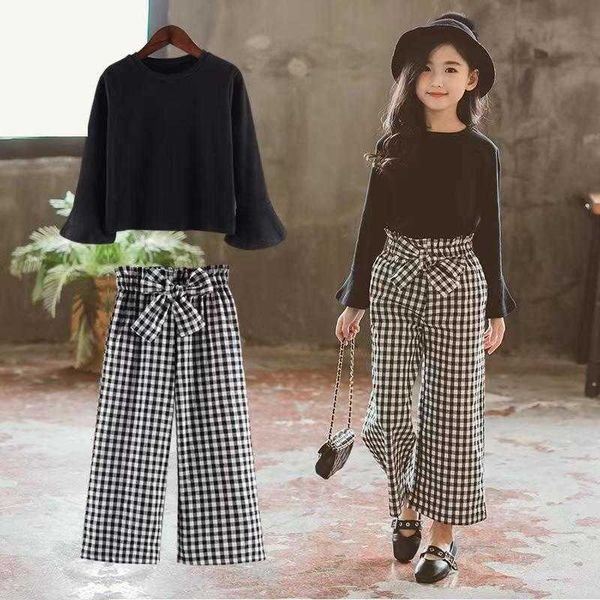 kids girls clothing sets 2023 autumn long sleeve t-shirts with plaid wide leg pants 2pcs children's clothes teenage 6 8 10 12 years p23, White
kids girls clothing sets 2023 autumn long sleeve t-shirts with plaid wide leg pants 2pcs children's clothes teenage 6 8 10 12 years p23, White