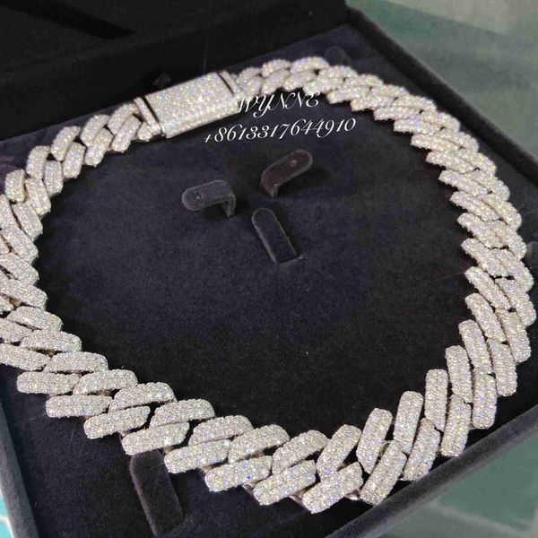 big size two rows 18mm rapper width 925 sterling silver iced out vvs moissanite diamond cuban link chain
big size two rows 18mm rapper width 925 sterling silver iced out vvs moissanite diamond cuban link chain