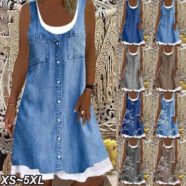 fashion digital fake two dresses pieces denim printing casual dress optimized, Black;gray
fashion digital fake two dresses pieces denim printing casual dress optimized, Black;gray