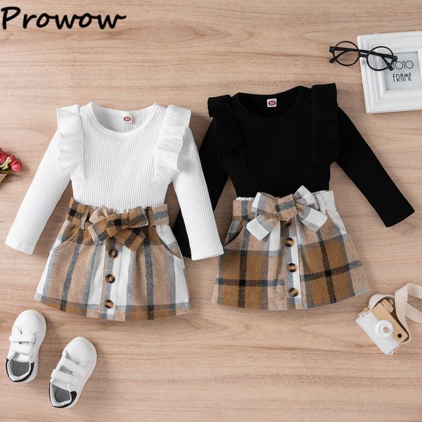 prowow 0-4y toddler girl outfits set long sleeve t-shirtswithbelted plaid skirts set baby children clothing girls winter set p230331, White
prowow 0-4y toddler girl outfits set long sleeve t-shirtswithbelted plaid skirts set baby children clothing girls winter set p230331, White