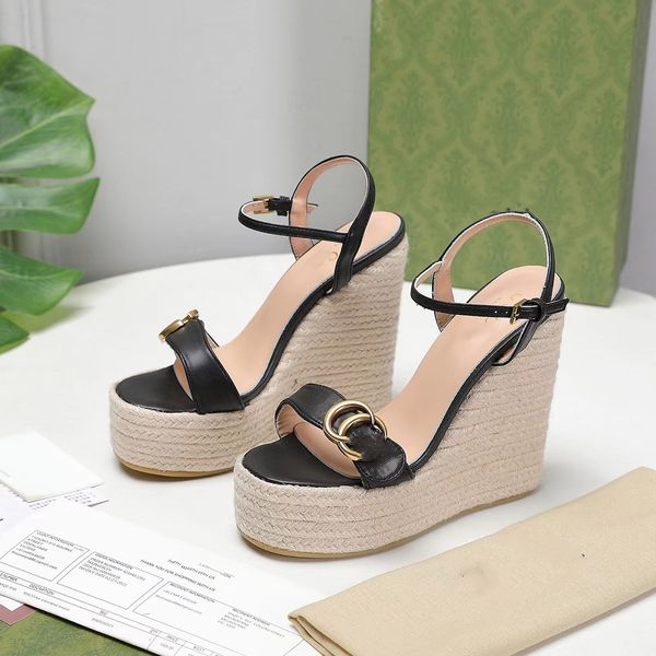 wedged-heel shoe summer famous designer sandals vintage comfort 100% leather metal buckle hemp cord woven women's sandals ball shoes pa, Black
wedged-heel shoe summer famous designer sandals vintage comfort 100% leather metal buckle hemp cord woven women's sandals ball shoes pa, Black