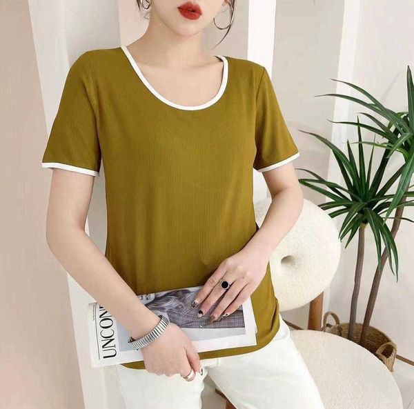 spring and summer womens blouses round neck thread short sleeved t shirt for women, White
spring and summer womens blouses round neck thread short sleeved t shirt for women, White