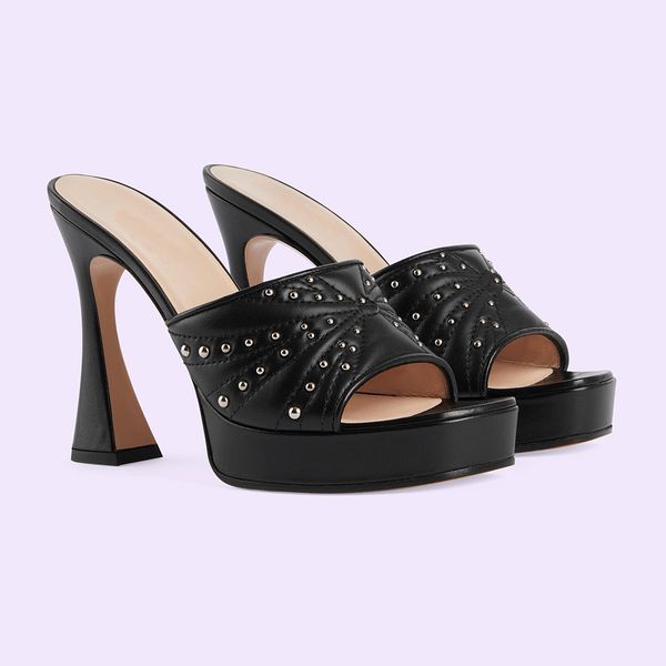 designer slippers soft leather womens sandals platform heels shoes fashion rivet decoration hentian gao sandal 35-42 11cm high heeled slippe, Black
designer slippers soft leather womens sandals platform heels shoes fashion rivet decoration hentian gao sandal 35-42 11cm high heeled slippe, Black